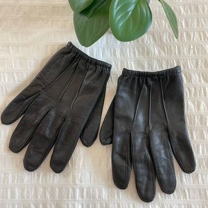 Men’s Damascus Dynathin Black Leather Police Gloves - Size Medium